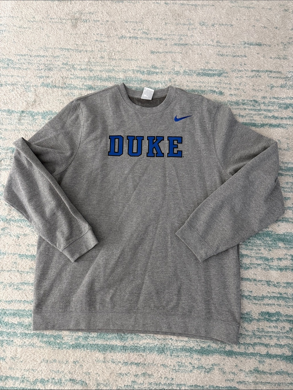 Nike Gray Crewneck Sweatshirt with Blue DUKE Logo